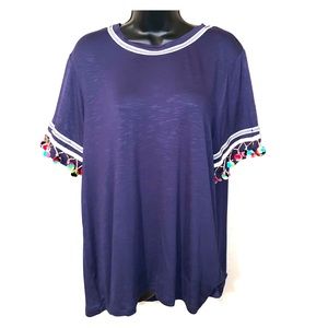🍓HOST PICK🍓 Blue tassel shirt